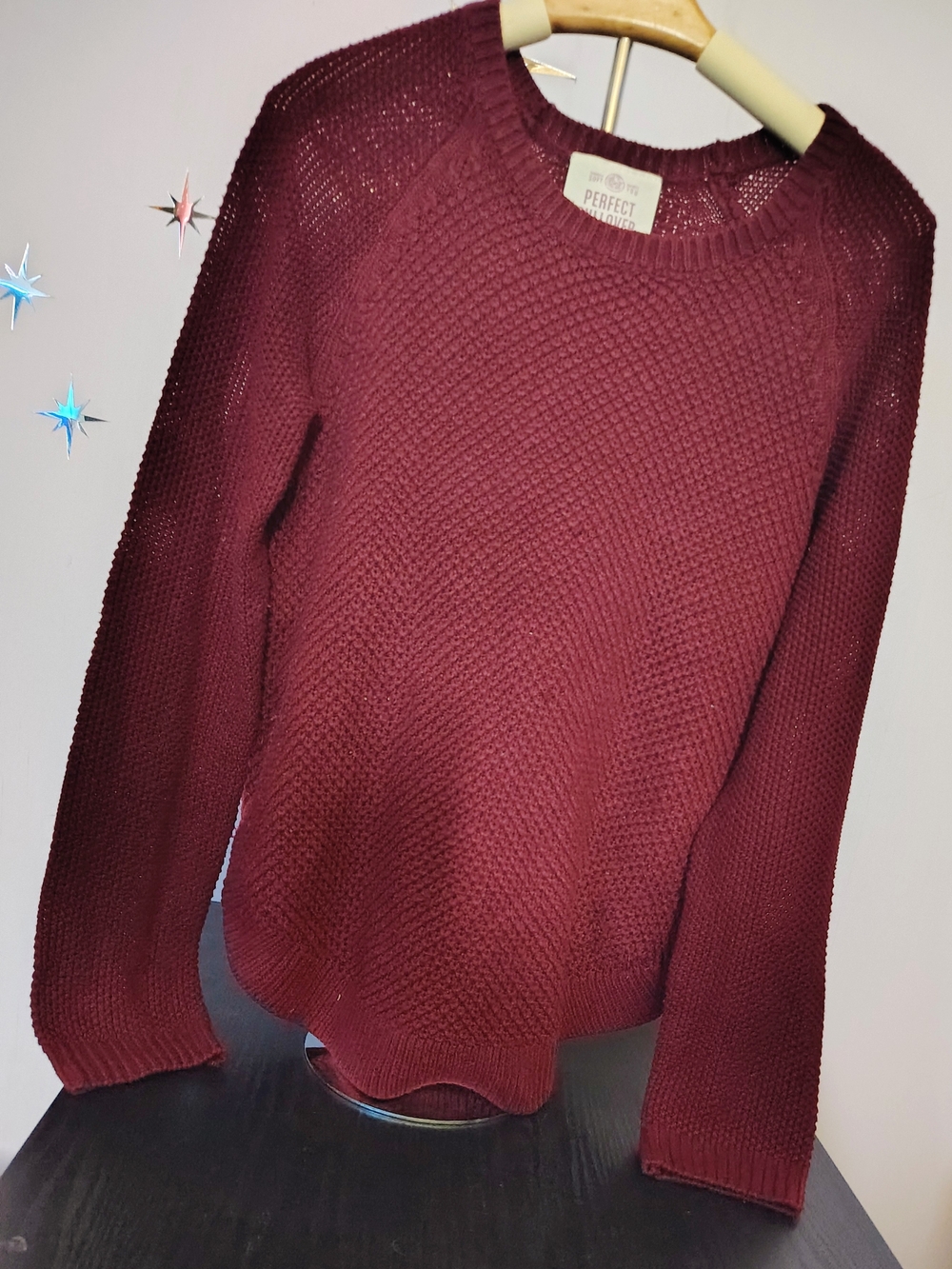 SO Women's Crewneck Sweater in Burgundy